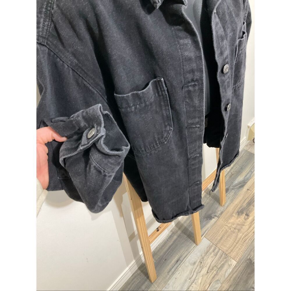Cisono black wash denim button down jacket size large - Picture 3 of 10
